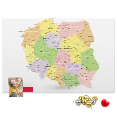 Panou din plută cu harta Poloniei