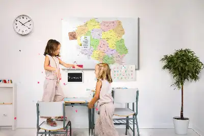 Panou din plută cu harta Poloniei