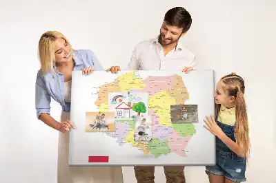 Panou din plută cu harta Poloniei