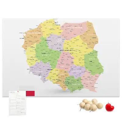 Panou din plută cu harta Poloniei