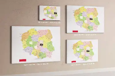 Panou din plută cu harta Poloniei