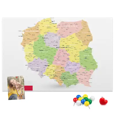 Panou din plută cu harta Poloniei