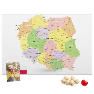 Panou din plută cu harta Poloniei