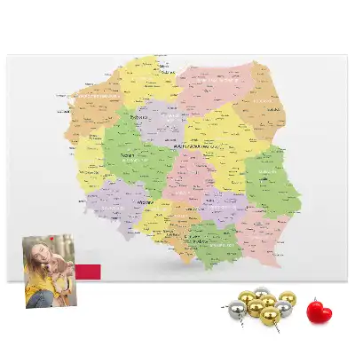Panou din plută cu harta Poloniei