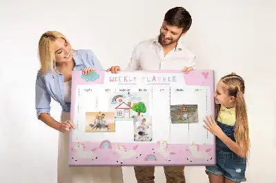 Tablă din plută tip planificator săptămânal pentru copii