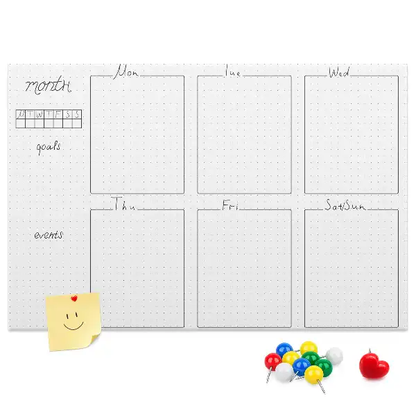 Panou de plută săptămânal tip calendar pentru perete