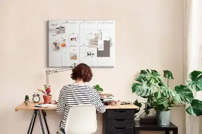 Panou de plută săptămânal tip calendar pentru perete