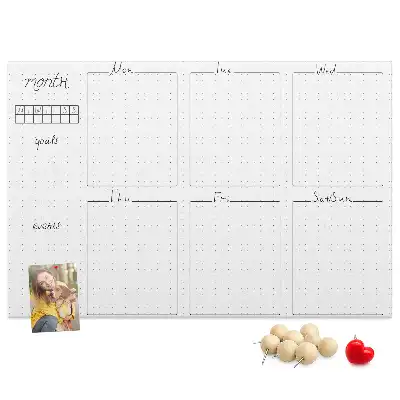 Panou de plută săptămânal tip calendar pentru perete