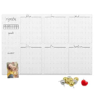Panou de plută săptămânal tip calendar pentru perete