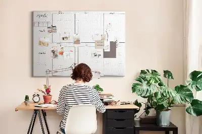 Panou de plută săptămânal tip calendar pentru perete
