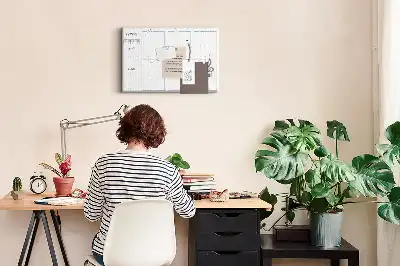 Panou de plută săptămânal tip calendar pentru perete