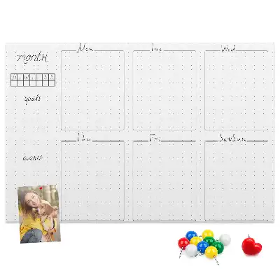 Panou de plută săptămânal tip calendar pentru perete