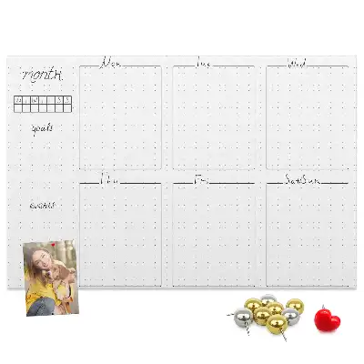 Panou de plută săptămânal tip calendar pentru perete
