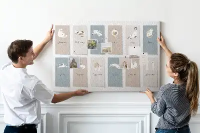 Panou din plută cu calendar și imprimeu cu pisici