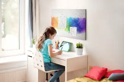 Tablou din plută cu design abstract curcubeu