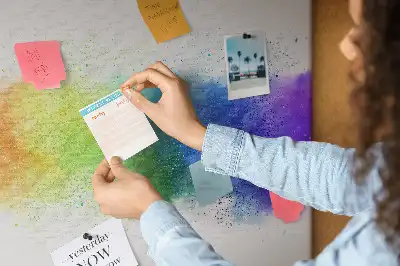Tablou din plută cu design abstract curcubeu