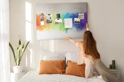 Tablou din plută cu design abstract curcubeu