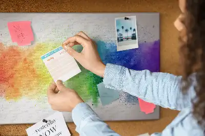 Tablou din plută cu design abstract curcubeu