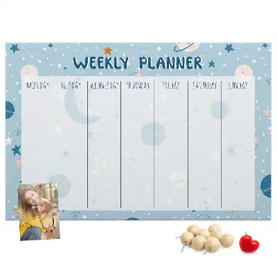 Panou din plută planificator săptămânal Cosmos