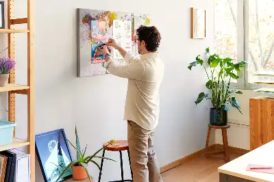 Panou de plută Continente cu design pictural acuarelă
