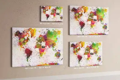 Panou de plută Continente cu design pictural acuarelă