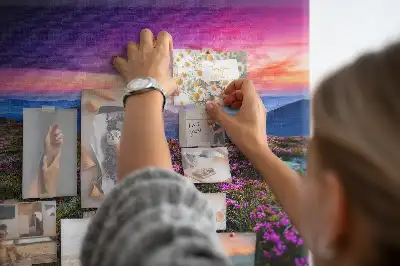 Tablou din plută cu imprimeu Răsărit de soare și flori