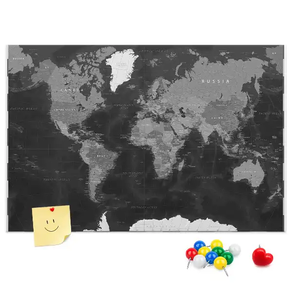 Panou din plută în formă de glob, negru