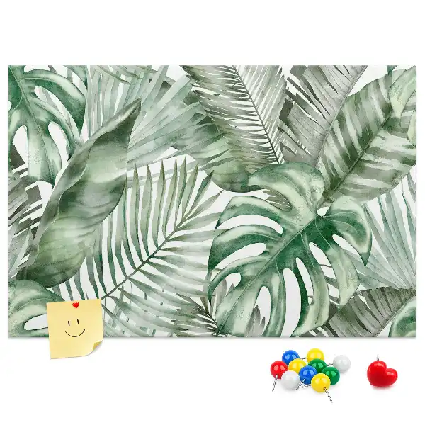 Tablă din plută Botanică cu model cu flori verzi