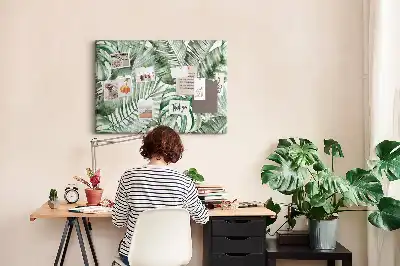 Tablă din plută Botanică cu model cu flori verzi