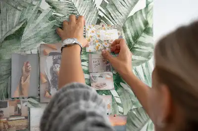 Tablă din plută Botanică cu model cu flori verzi