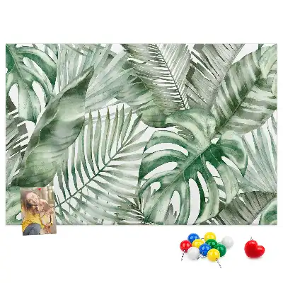 Tablă din plută Botanică cu model cu flori verzi