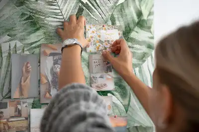 Tablă din plută Botanică cu model cu flori verzi
