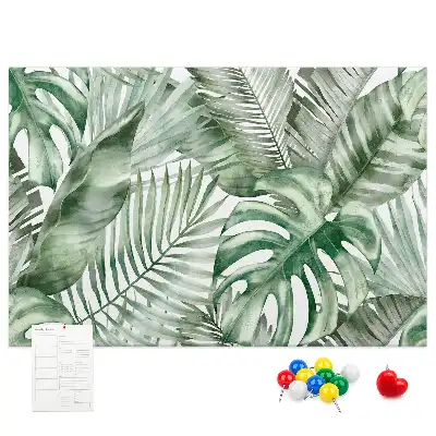 Tablă din plută Botanică cu model cu flori verzi