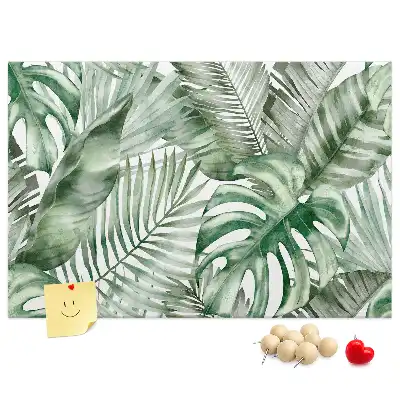 Tablă din plută Botanică cu model cu flori verzi