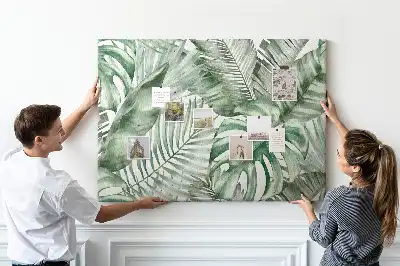 Tablă din plută Botanică cu model cu flori verzi