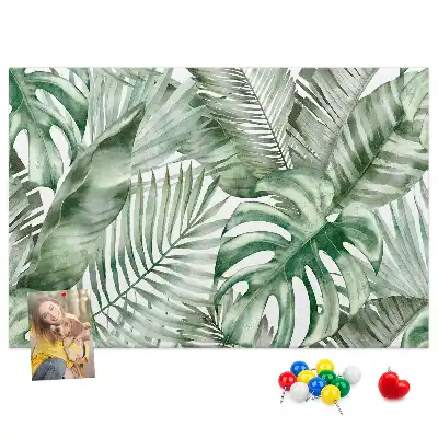 Tablă din plută Botanică cu model cu flori verzi