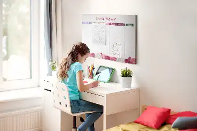 Panou din plută pentru planificator săptămânal cu flori