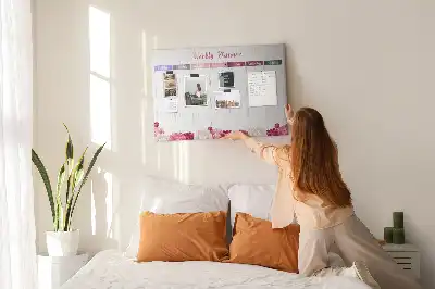 Panou din plută pentru planificator săptămânal cu flori