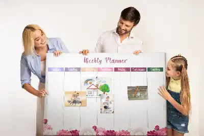 Panou din plută pentru planificator săptămânal cu flori