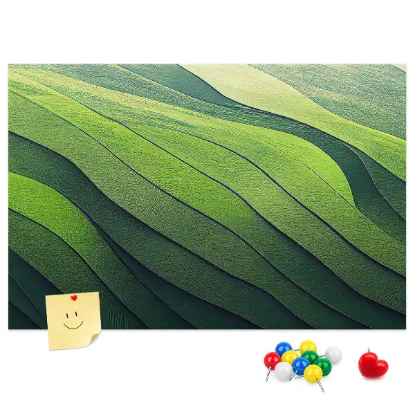 Tablou din plută cu design abstract Câmpuri Verzi