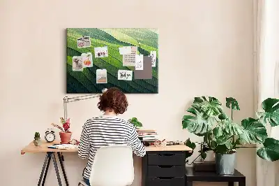 Tablou din plută cu design abstract Câmpuri Verzi