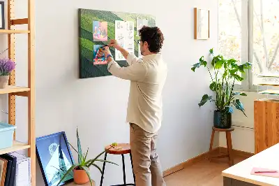 Tablou din plută cu design abstract Câmpuri Verzi