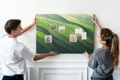 Tablou din plută cu design abstract Câmpuri Verzi