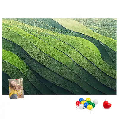 Tablou din plută cu design abstract Câmpuri Verzi