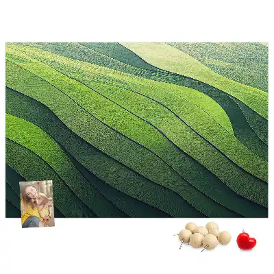 Tablou din plută cu design abstract Câmpuri Verzi