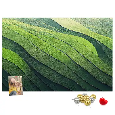 Tablou din plută cu design abstract Câmpuri Verzi