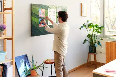 Tablou din plută cu design abstract Câmpuri Verzi