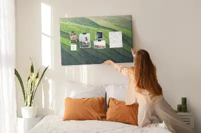 Tablou din plută cu design abstract Câmpuri Verzi