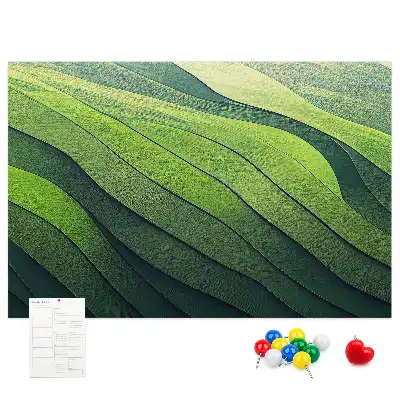 Tablou din plută cu design abstract Câmpuri Verzi