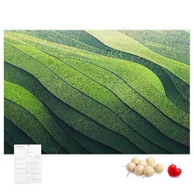 Tablou din plută cu design abstract Câmpuri Verzi